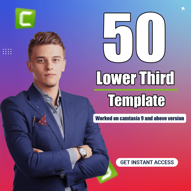 Camtasia Lower Third Assets Bundle – 50 Asset