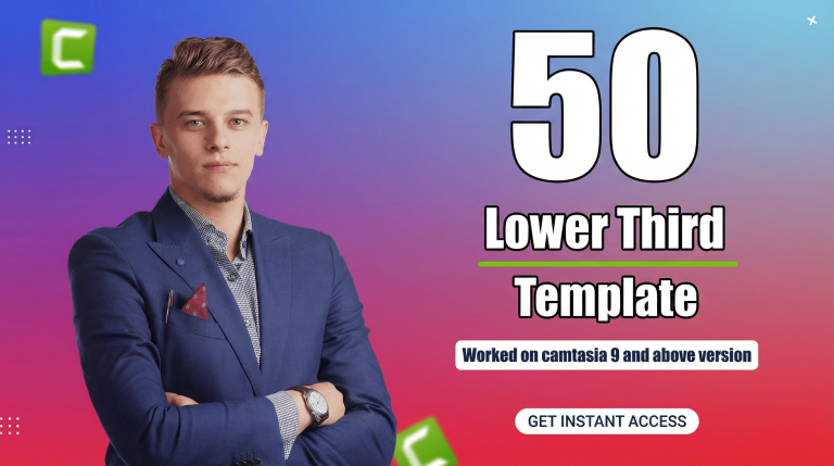 Camtasia Lower Third Assets Bundle – 50 Asset